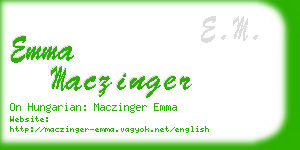 emma maczinger business card